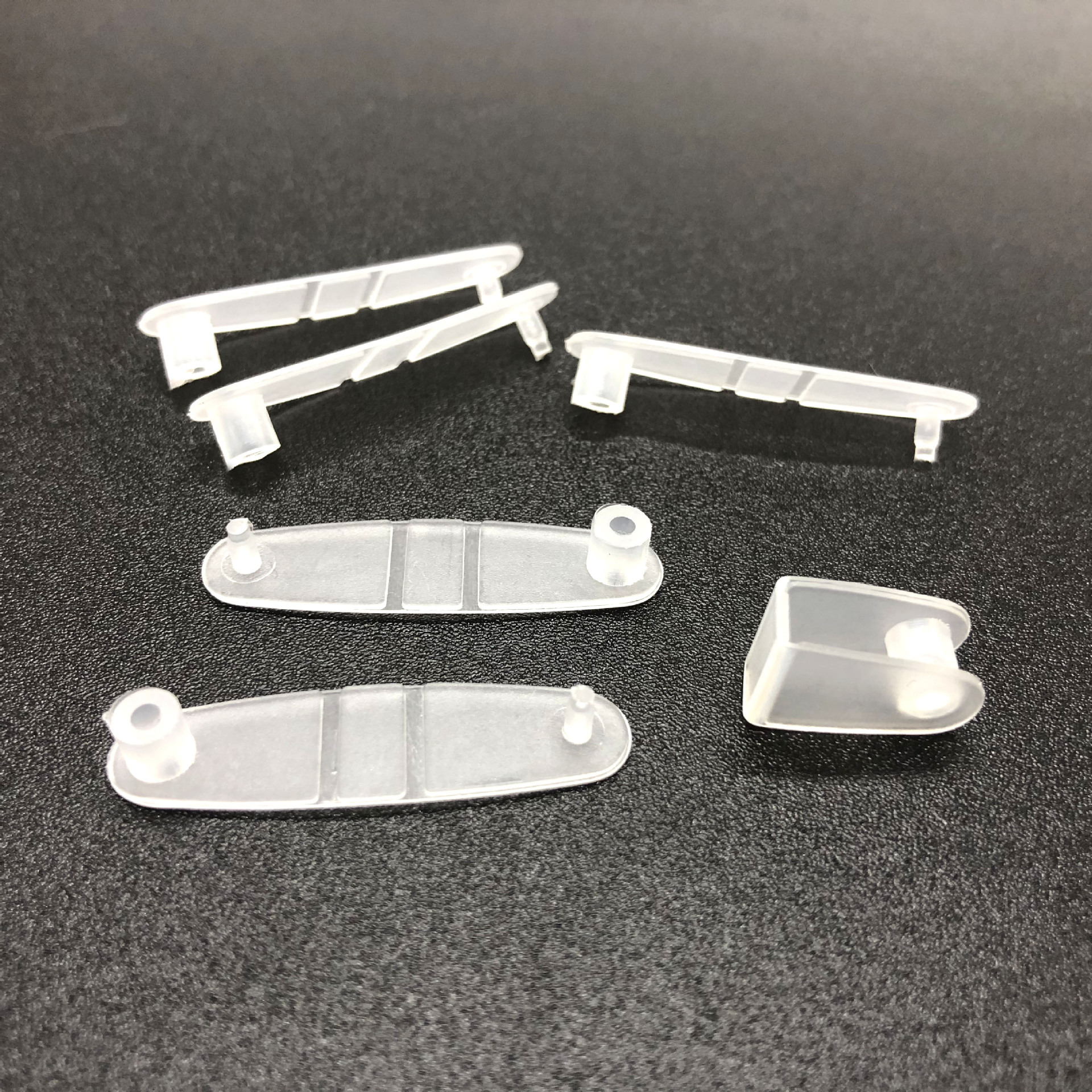 300pcs transparent Black Plastic Buckle Button Keychain PP Clip Transparent Folding Ornament Keyring Key Chain DIY Accessories