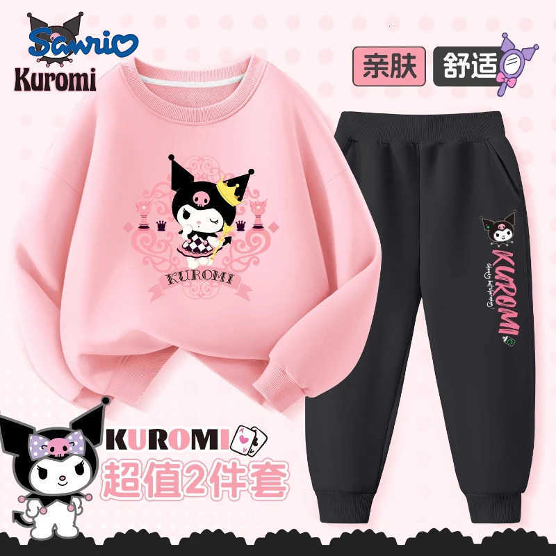 Sanrio Baby Girl Clothes Set Autumn Kid Kunomi Printed Sweatshirts Pullover Top and Pants 2pcs Suit Children Fashion Tracksuits Outfits H251216