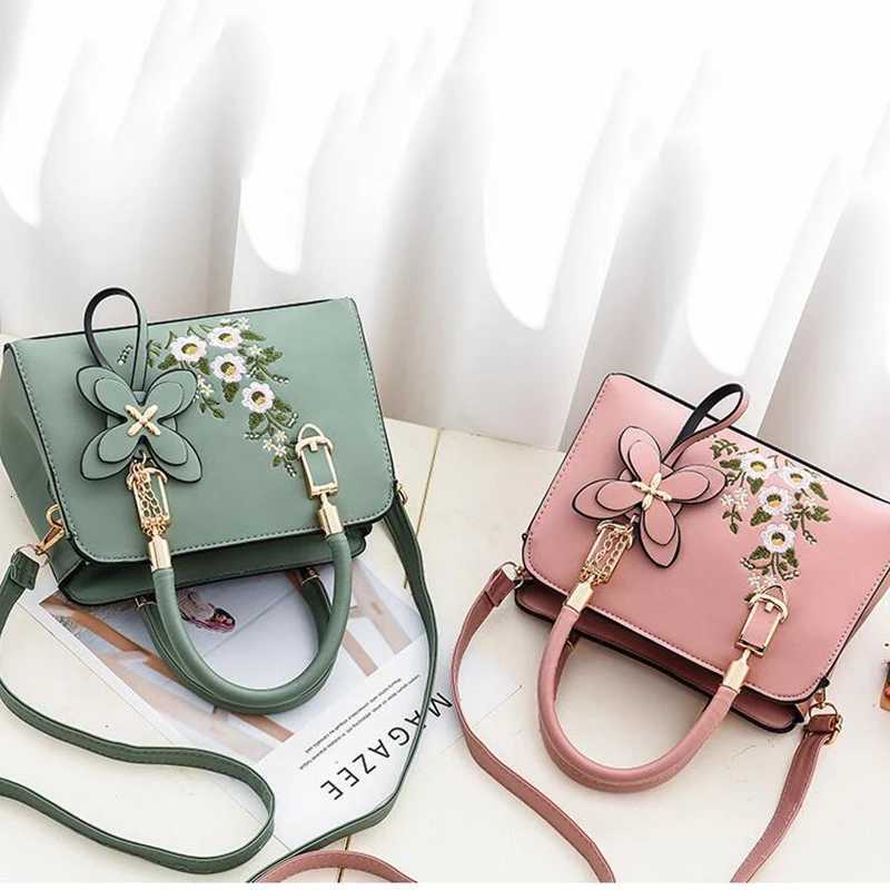 Fashion Women Embroidery Solid Color Shopper Totes Large Capacity Handbag Ladies Design Shoulder Crossbody Bag M251216