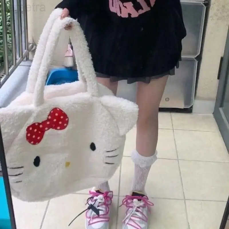 Sanrio Shoulder Bag Hello Kitty Storage Bag Autumn and Winter Cute Anime Cartoon Kawaii Student Campus Adult Outdoors Portable H251216