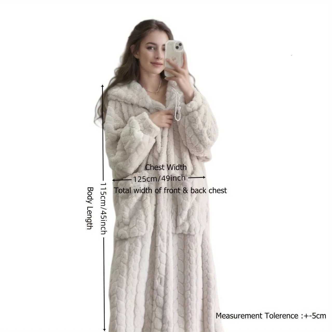1pc Extra Long Wearable Blanket Large Size Robe Bathrobe Thick and Warm Winter Home Essentials C251216