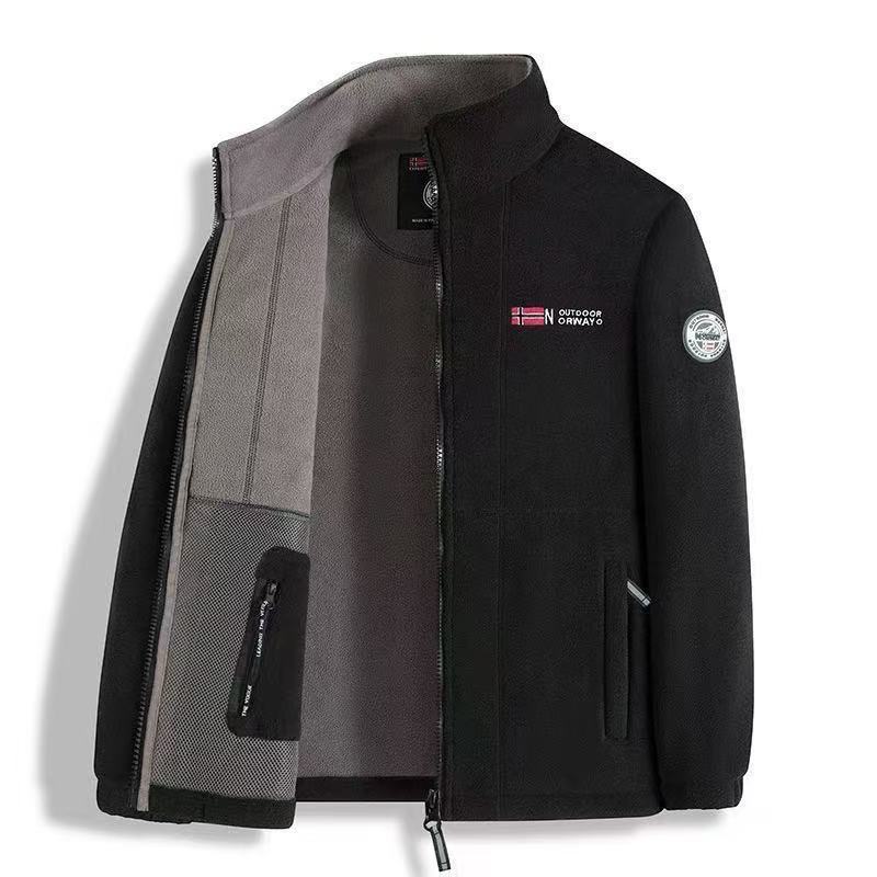 Wholesale outdoor autumn winter Norwegian men's fleece jacket with thick fleece for couples, fleece warm jacket, cotton jacket