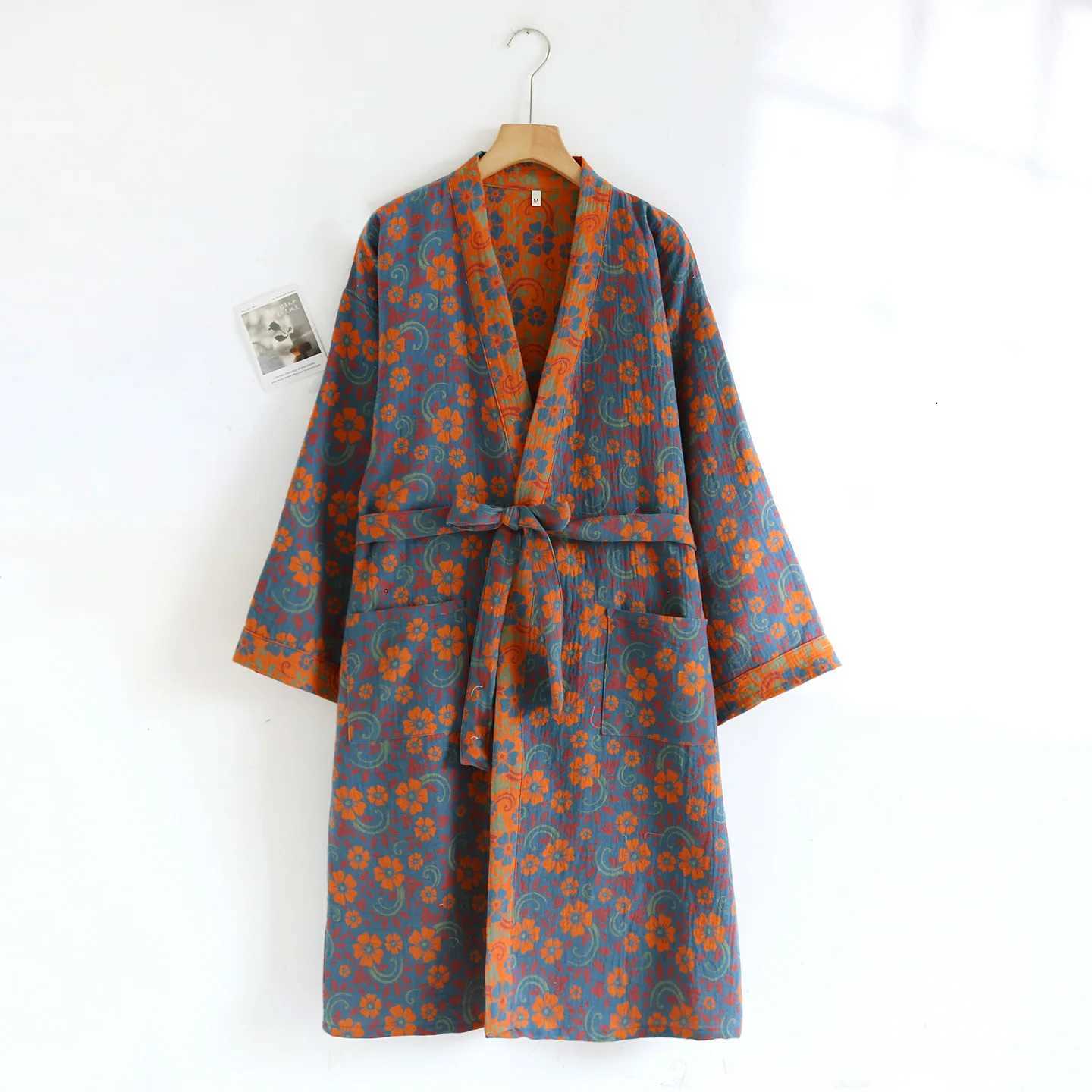 100 Cotton Shower Robe New Printed Spring Autumn Home Wear Clothes Lounge Winter Sleepwear Kimono Bathrobe Nightwear Women C251216