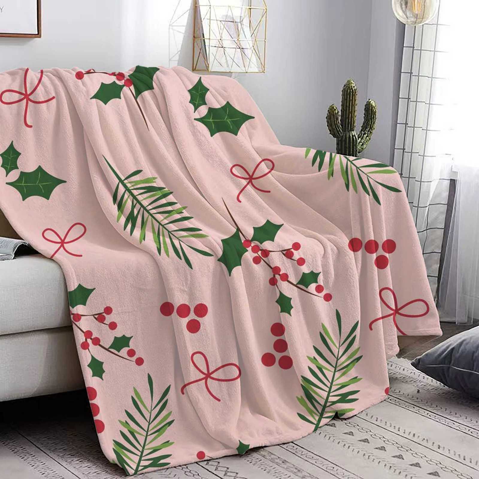 Christmas geometric theme digital-printed polyester Bedroom velvet flannel cover blanket Fleece soft cover blankets for beds H251216 - view 5