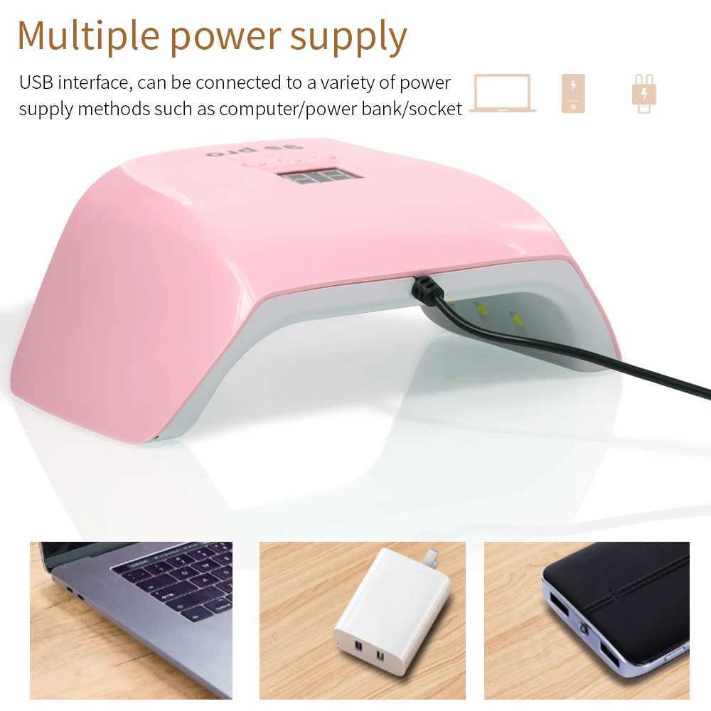 Nail Dryer Machine Portable USB Cable Home Use Nail Lamp For Drying Curing Nails Varnish With 24pcs Beads UV LED LampT251216