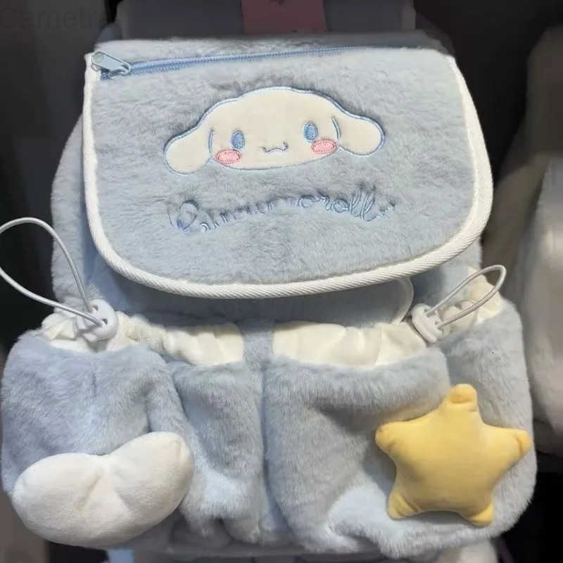 Sanrio Hello Kitty Bag Cinnamoroll WomenS Outing Travel Plush Fuzzy Bag Cute Large Capacity Fluffy Kawaii Backpack For Students H251216
