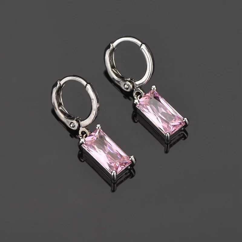 New Rhinestone Zircon Cross Pendant Earrings For Women Korean Fashion Drop Hoop Earrings Birthday Party Jewelry Gifts G251216