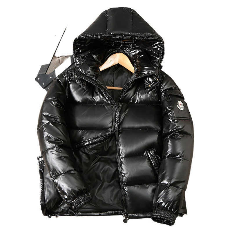 Duck Down Jacket Warm Hooded Puffer Coat for Men and Women Thick Outdoor Casual Overcoat - Solid Color Winter Wear5481