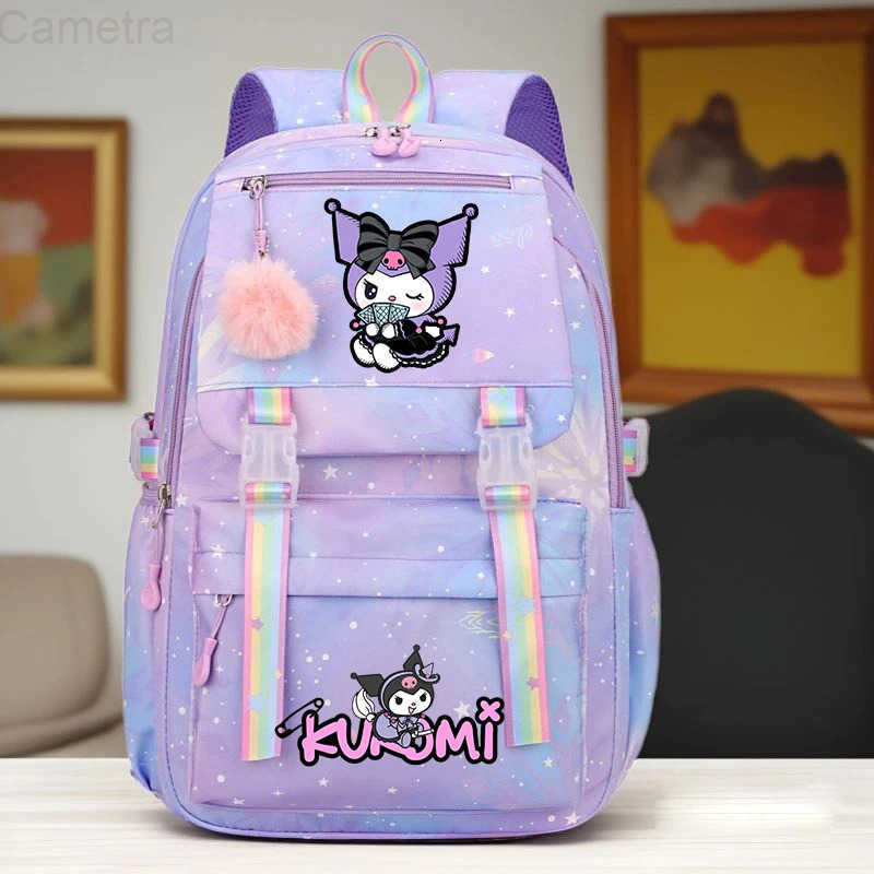 Sanrio Cinnamoroll Teen Girls Backpack Teen Travel SchoolBag Large Capacity Lightweight Kuromi Print Daypack for School or Daily Use H251216