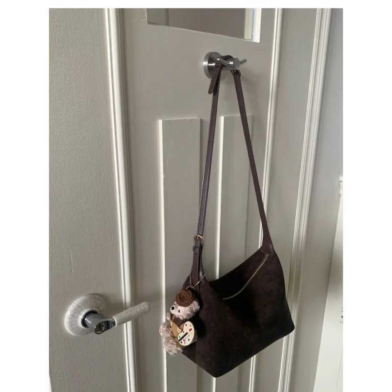 Autumn and Winter Korean Suede Simple Underarm Dumpling Bag Simple Commuting Imitation Suede Single Shoulder Handbag Cross M251216