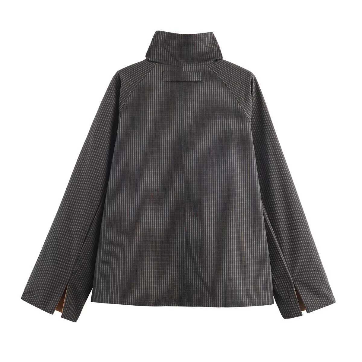 European and American style autumn new product womens versatile high neck short style double-sided windbreaker jacketT251216