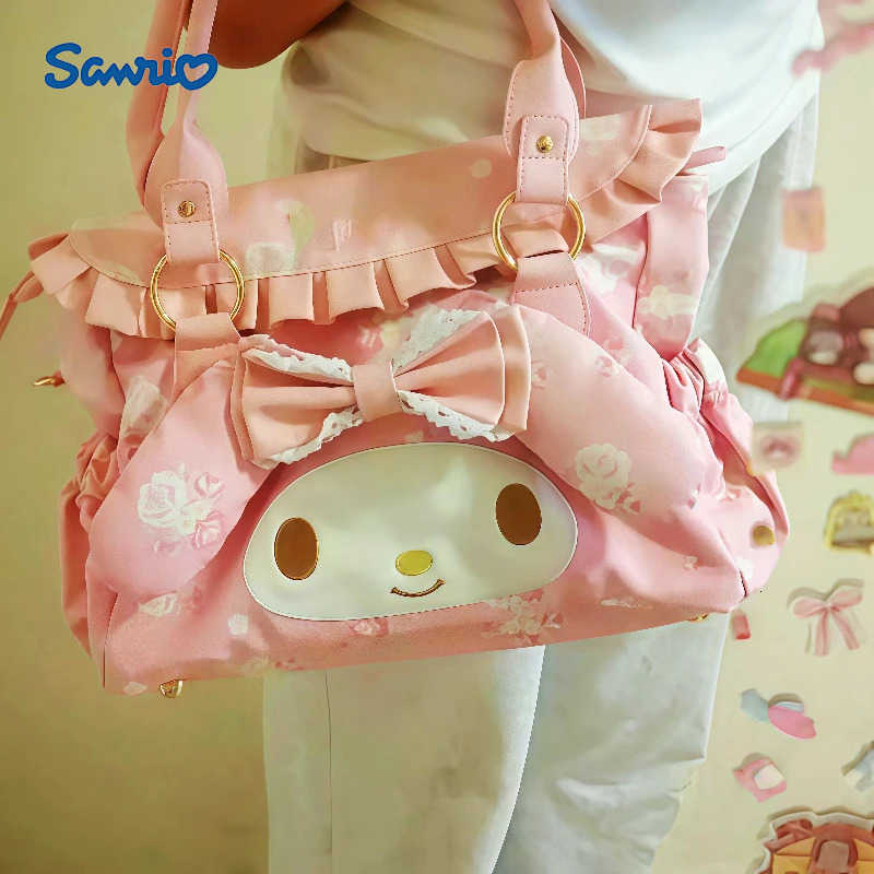 Sanrio Cute cartoon character My Melody printed commuter handbag Cute and versatile backpack Large capacity crossbody bag Holiday gift H251216