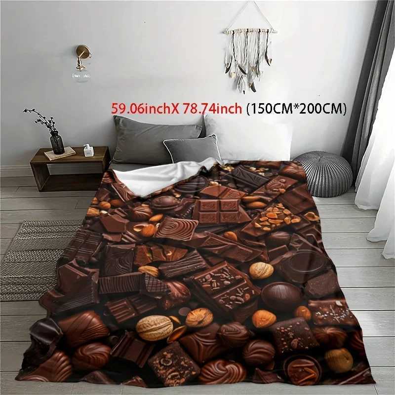 Cozy Chocolate Treats Print Flannel Throw Blanket - Soft Warm Versatile for Naps Office Bed Camping All-Season Gift Idea H251216 - view 7