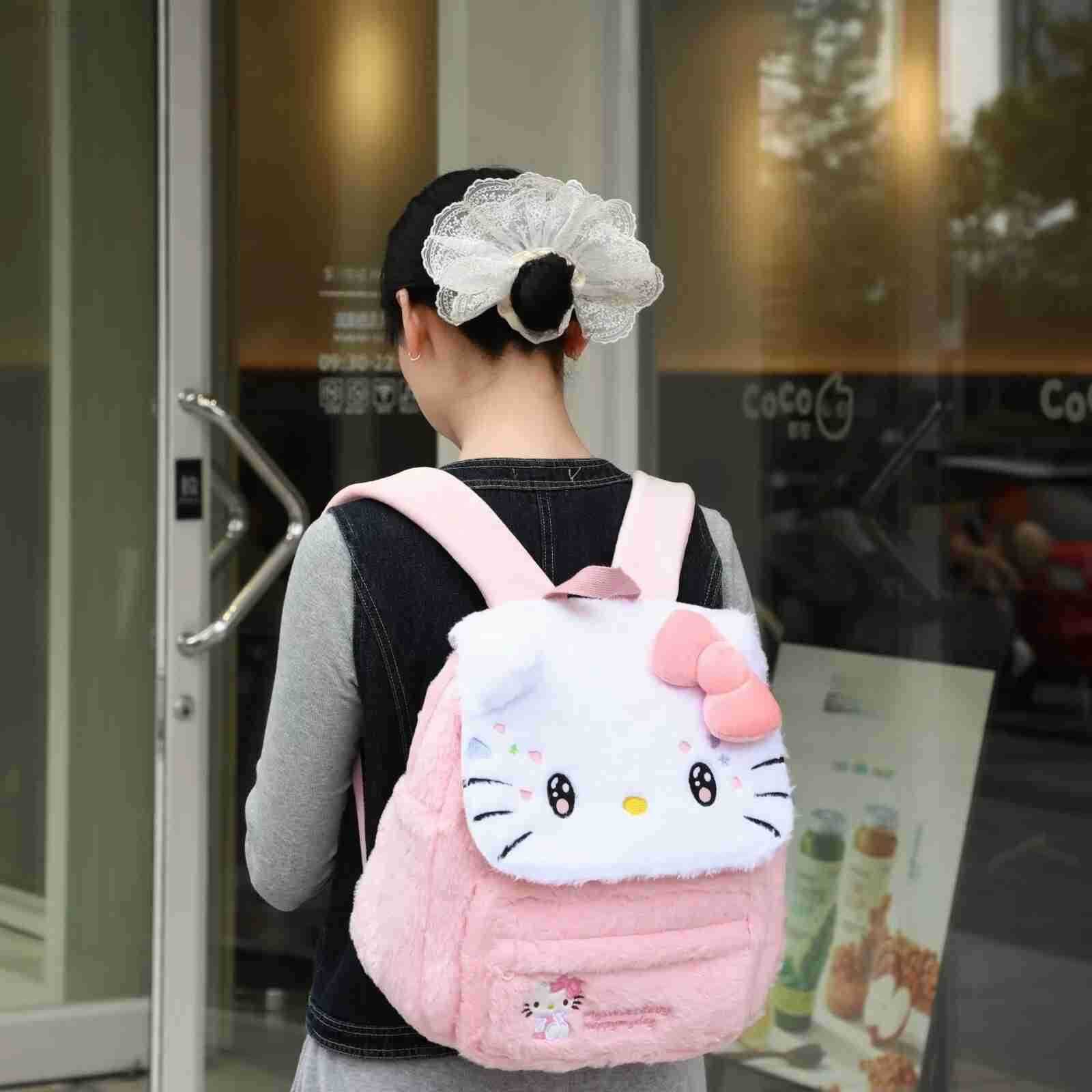 Sanrio genuine HelloKitty cartoon plush backpack the best gift backpack for students in the new school season H251216