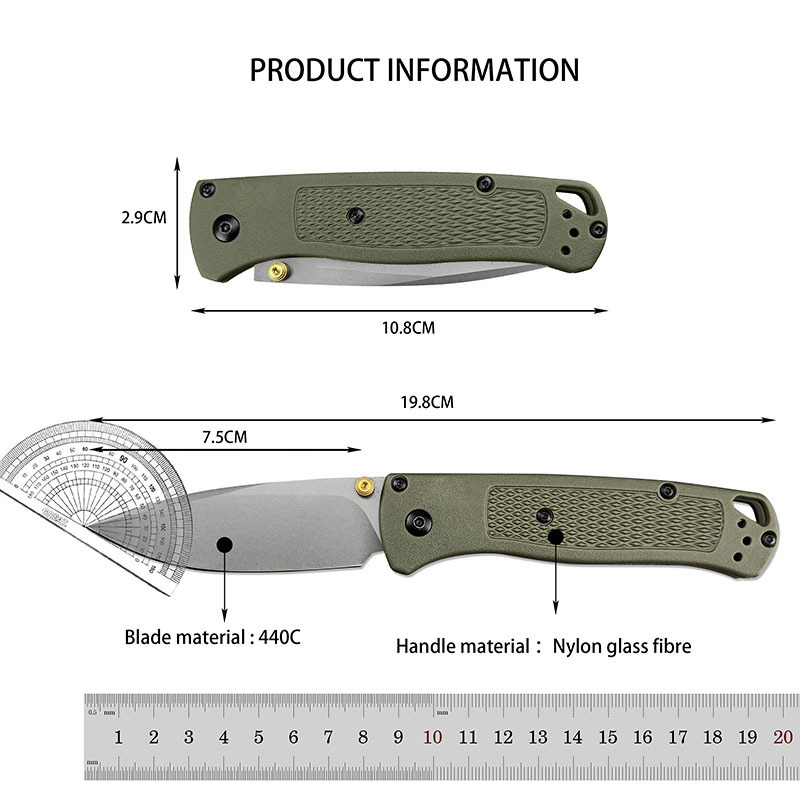 Expedition Folding Knife Premium Hiking High-Hardness 535 Jungle Daily Carry Climbing Tool CPM-20CV Blade Nylon Fiber Handle