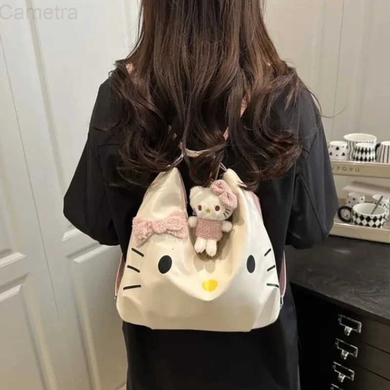 Sanrio 2025 New Model Katie Multi-purpose Backpack for WomenCute Soft Kitty Cat Tote Bag Fashionable Shoulder Bag Shoulder Bag H251216
