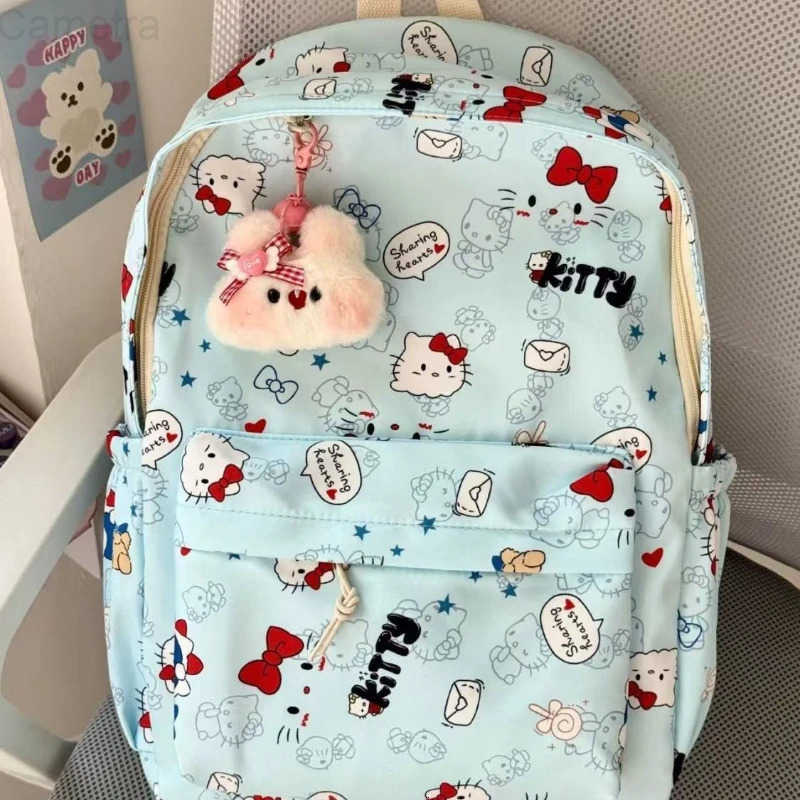 Sanrio Fashion High Quality Lightweight Large Capacity Backpack Student Cartoon Hello Kitty Versatile Backpack H251216