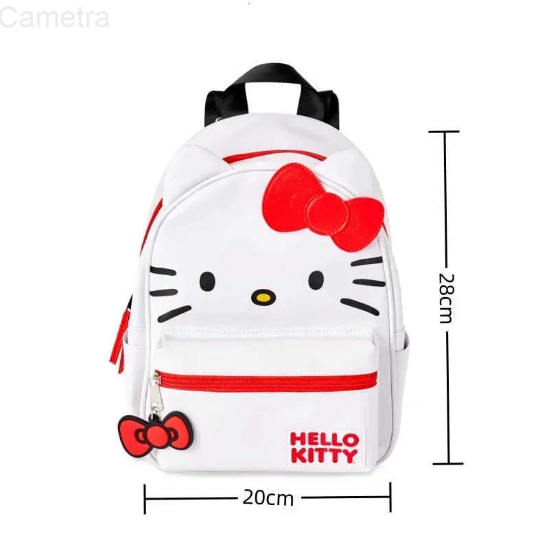 Sanrio Hello Kitty Cartoon Anime Figure Backpack Kuromi Student Schoolbag Girl Cinnamon My Melody Cute PU Leather Big Capacity Knapsack H251216