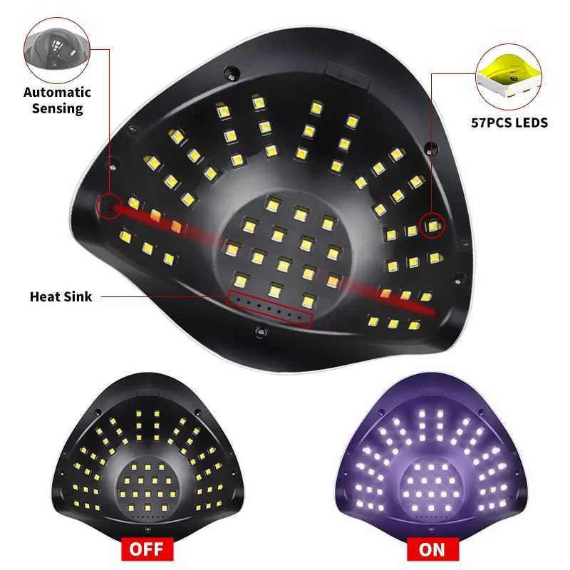 UV LED Nail LampGel Nail Dryer with Auto Sensor 57 LED Fast Curing Smart Polish Dryer for Gel Nails Professional Manicure ToolT251216