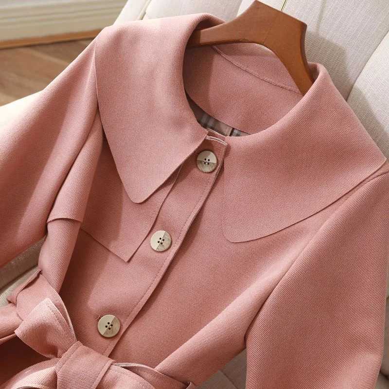 2024 Autumn/Winter Womens Clothing Trench Long Suede Jacket Korean Version Long-sleeved Fashion Temperament Popular Trend CoatT251216