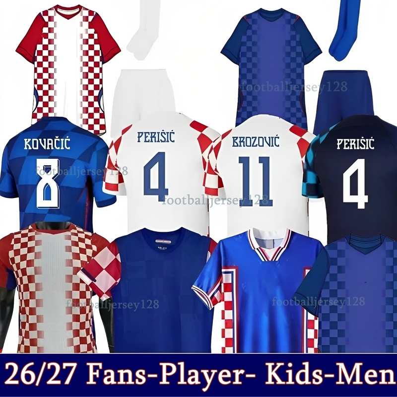 Modric 2026 Croatia Soccer Jerseys BROZOVIC FANS Player 26 27 PERISIC Football Shirt KRAMARIC REBIC LIVAKOVIC Men Kids Kit 2025 Orsic Gvardiol Boban Retro 1998 Suker