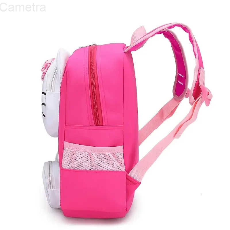 Sanrio Hello Kitty Backpack Kawaii Stylish School Bag Womens Colorblock Rucksack Large Capacity Foldable Outdoors Daypack H251216