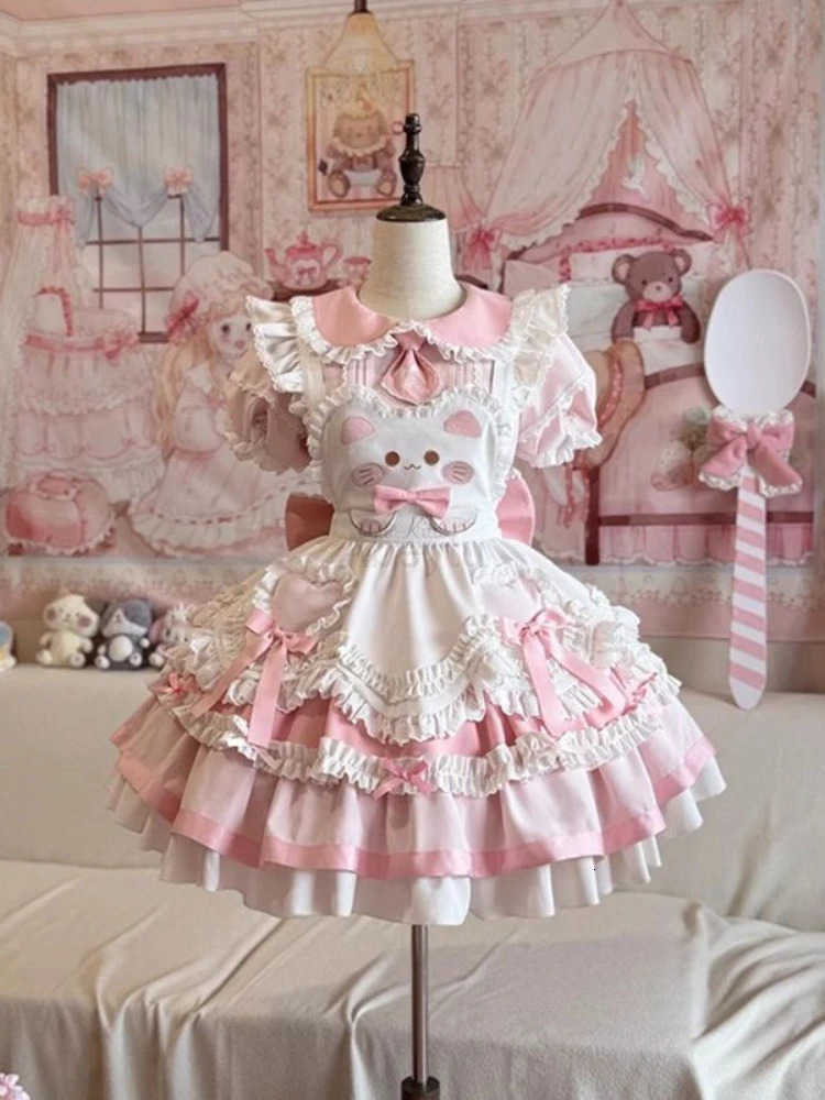 Sanrio Y2k Cute Bow Summer Outfitlace Design with Apron Fashionable Retro Womens Set New Japanese Sweet Lolita Womens 2-piece Set H251216