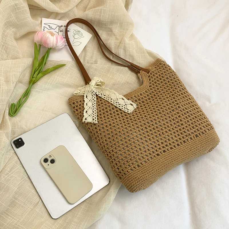 Stylish Women Woven Crochet Handbags Large Capacity Shoulder Tote Perfect for Beach Travel and Daily Use M251216
