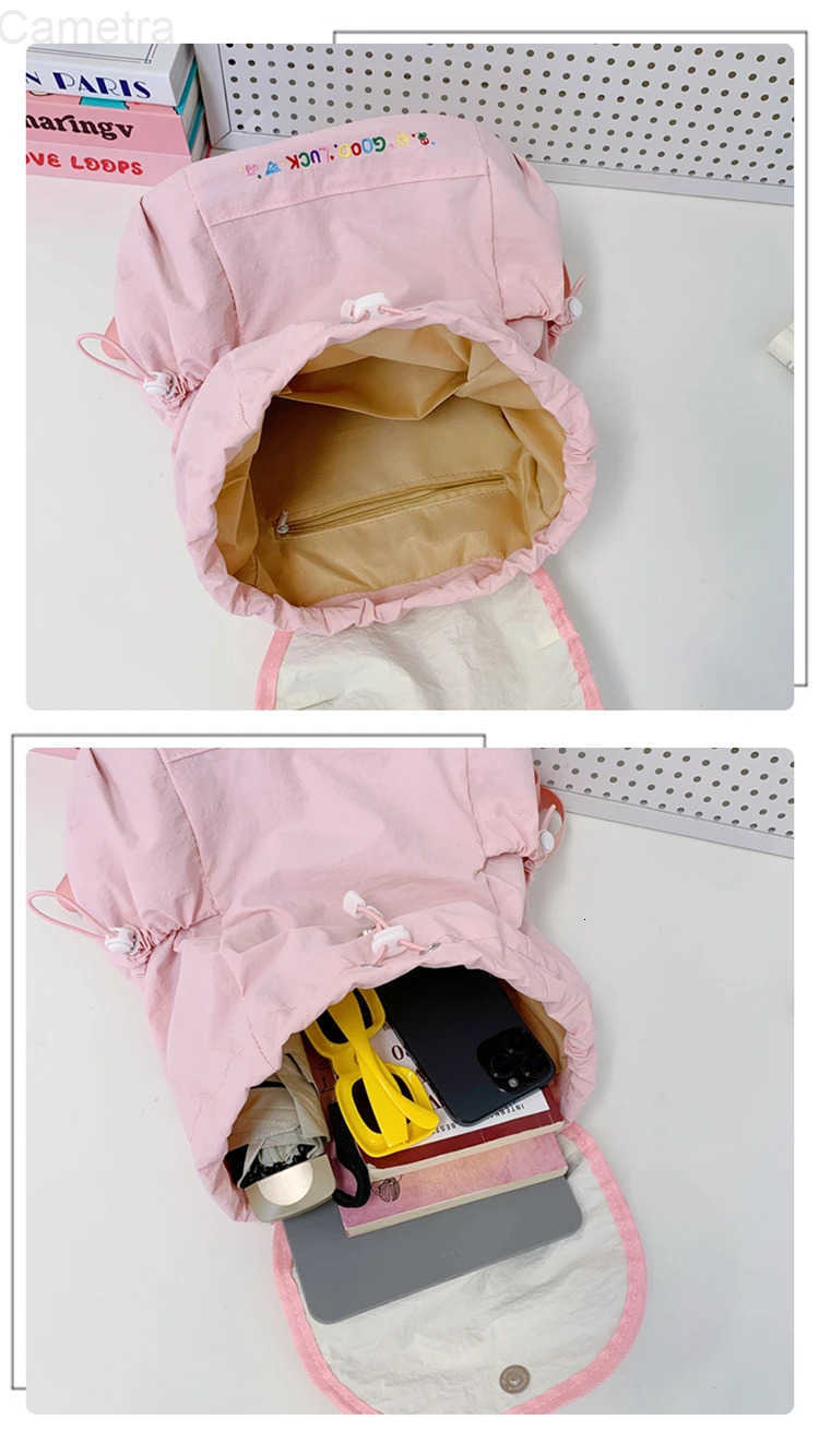 Sanrio Kawaii Hello Kitty Backpacks Student Schoolbag Girls 2025 New Large Capacity Nylon Backpack Pink Mochila Infantil Menina Girls H251216