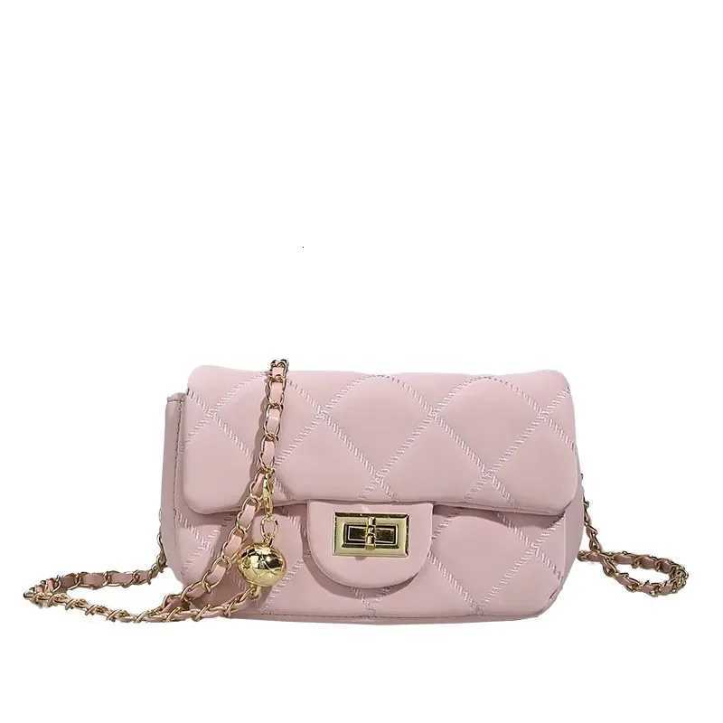 Pink small golden ball diamond chain womens bag womens small square bag single-shoulder crossbody bag M251216