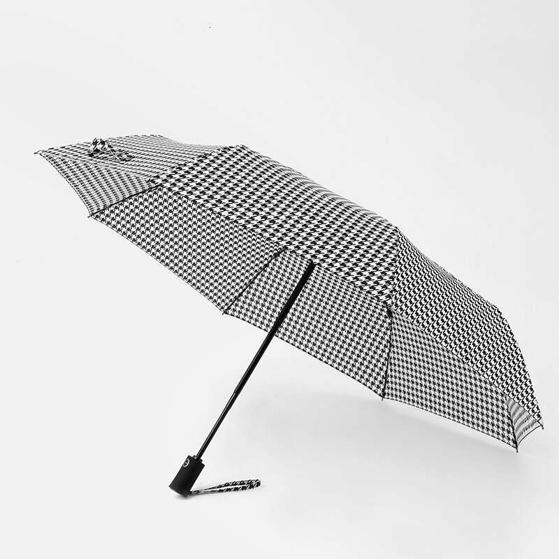 designer Houndstooth Long Handle Korean Fresh Lightweight 50% 70% off Windproof Rainy Day Umbrella Goddess