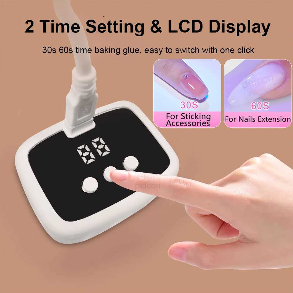 Mini UV LED Nail Dryer Lamp Foldable USB Curing Light Desk Lamp Quick Dry Nail Art Manicure Tool for Gel PolishT251216