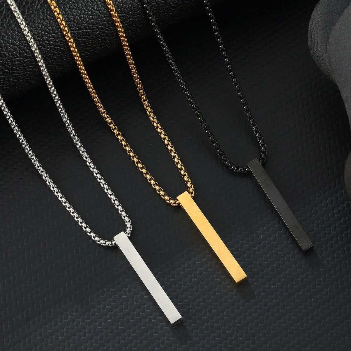 Fashion Long Pillar Shaped Pendant Necklace - Simple And Stylish Sleek Surface Design - Fashionable For Unisex M251216