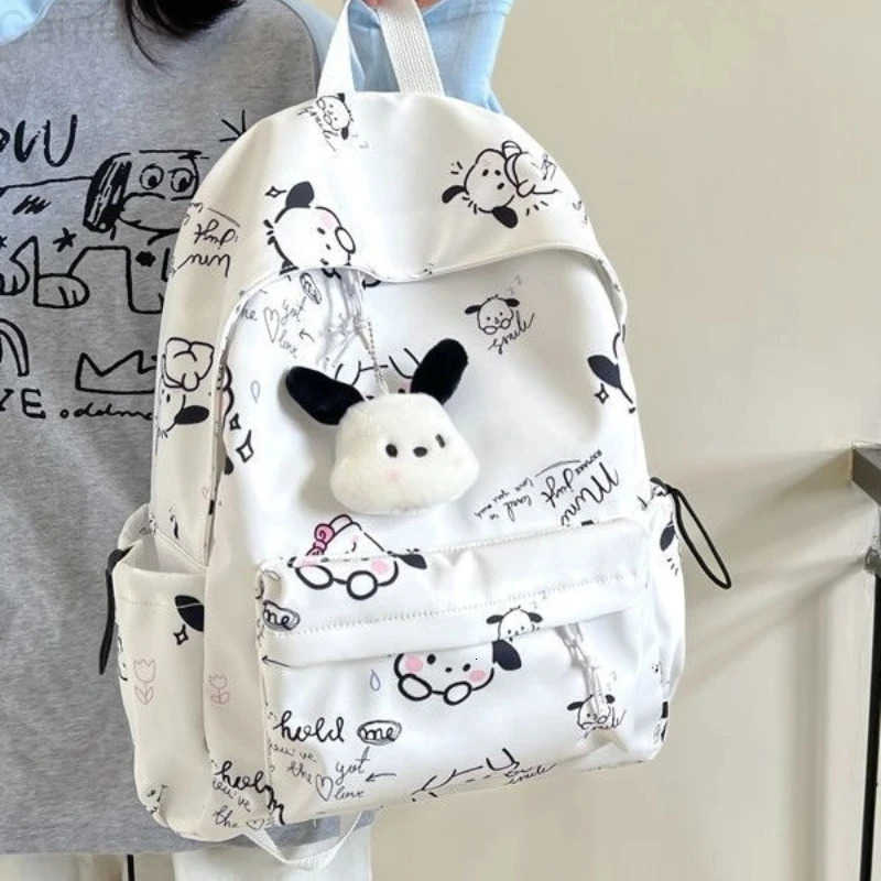 Sanrio Cartoon Cute Pochacco Girl Backpack Junior Senior High Student Schoolbag Anime Peripheral Leisure Travel Bag Back-To-School Gift H251216
