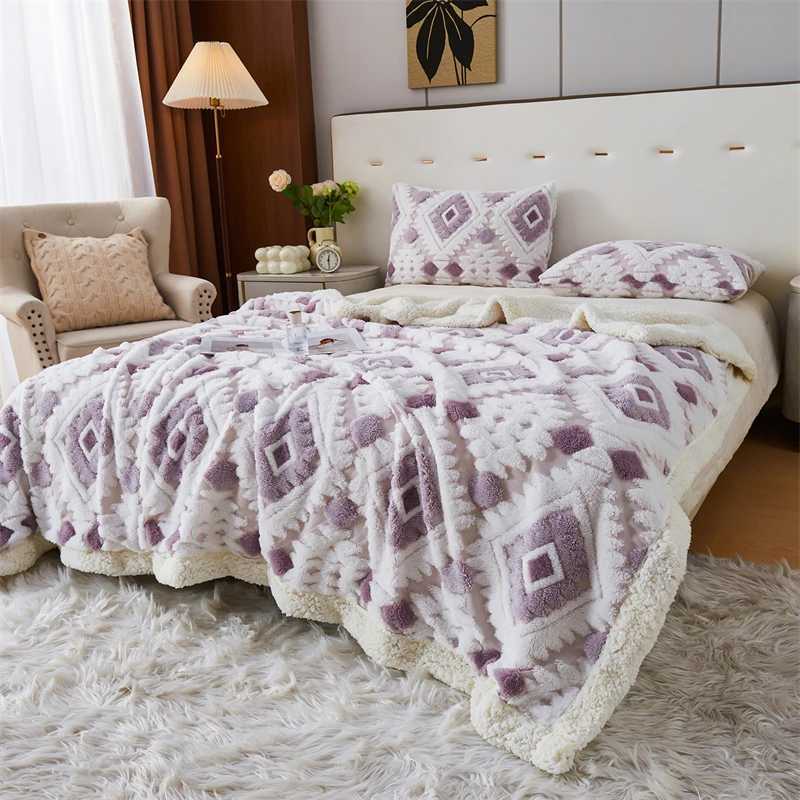 Bohemia Warmth Thickened Jacquard Blanket Autumn Winter Creative Geometric Pattern Sofa Blankets Keep Warm Plush Nap Comforter H251216 - view 4