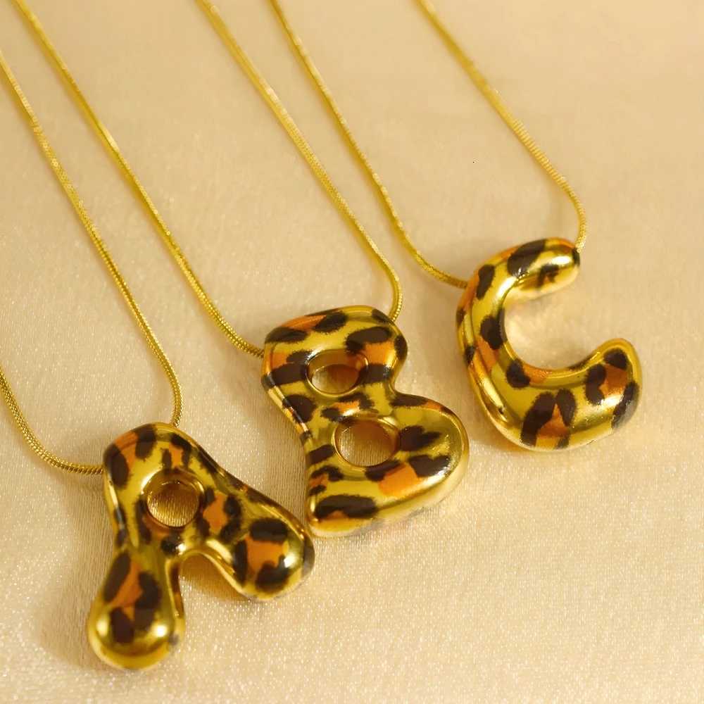 Hot Sale A- Z Chubby 26 English Letters Stainless Steel Pendant Necklace Gold Plated Snake Chain Necklace M251216