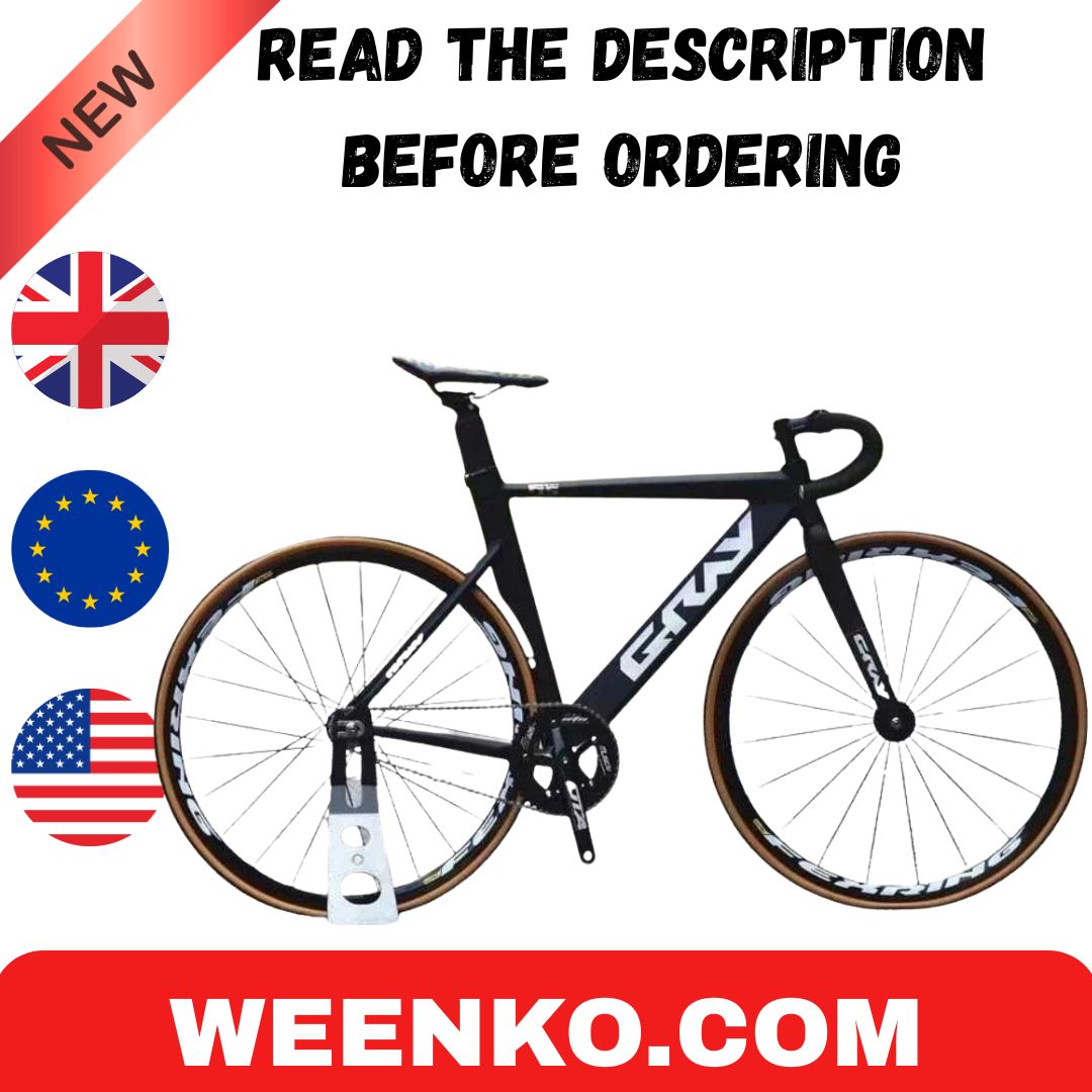 Bikes GRAY Track Bike Fixie Bicycle Aluminum Alloy Frame Dead fly 48T Crankset Carbon Fork 700C Single Speed Fixed Gear Racing Flat