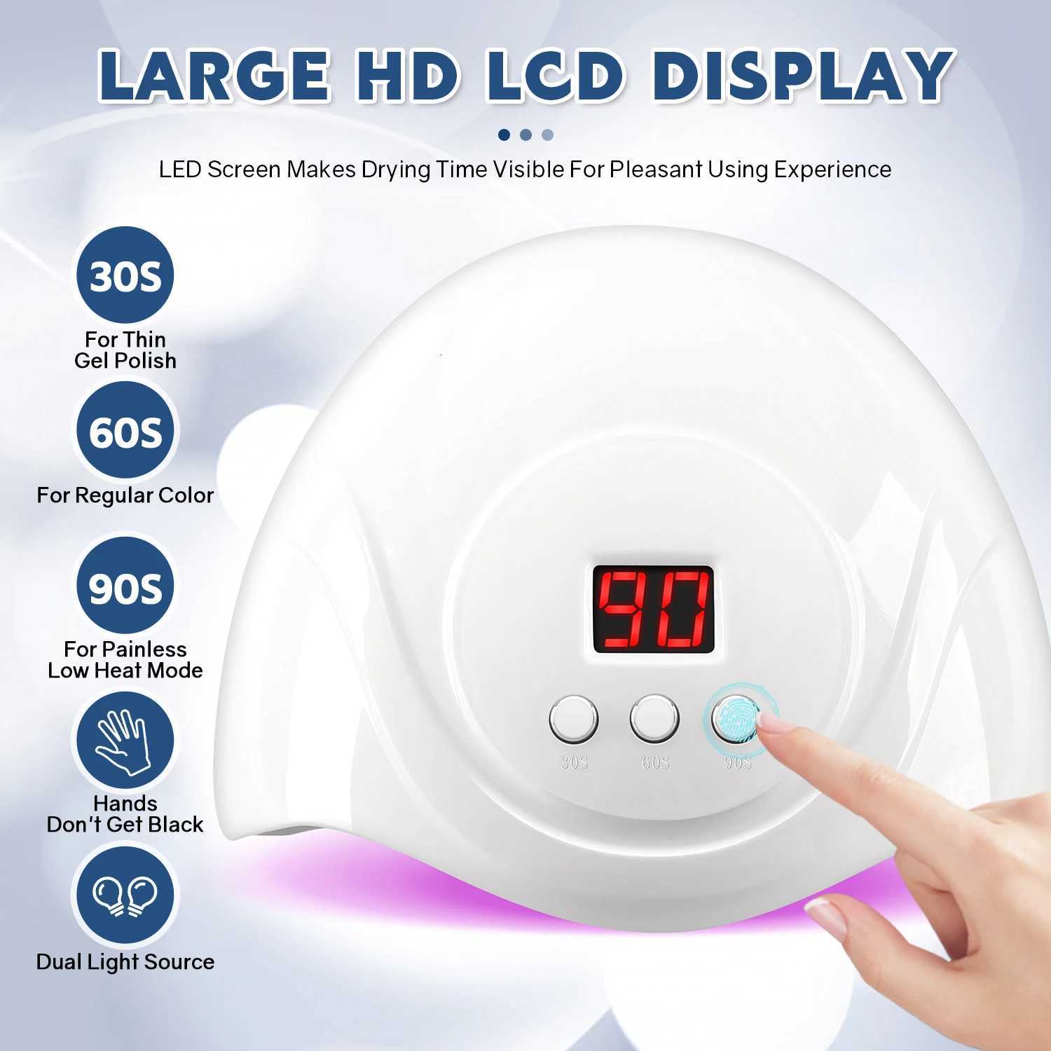 72W UV LED Nail Lamp 24 LEDs Professional Nail Dryer Gel Polish Light with 3 Timer Settings Automatic Sensor for Curing All GelT251216