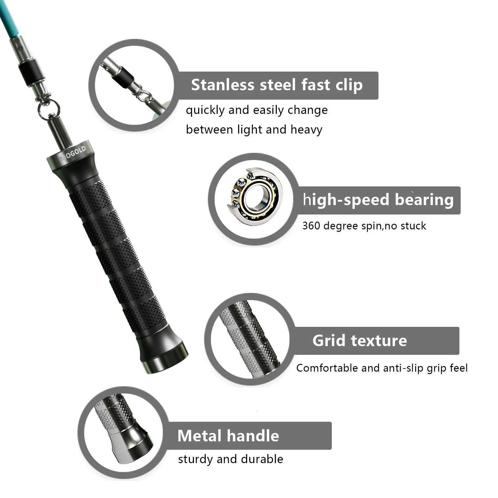 MOGOLD Pro Jump Rope Quick-Snap Swap High-Speed Jam-Free Bearings Non-Slip Grip Boost Speed Weight Loss Y251216