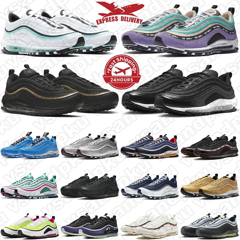 Free Shipping designer running shoes 97 for mens womens Black Green Outdoor Sport shoe Trainers Sneakers 36-47