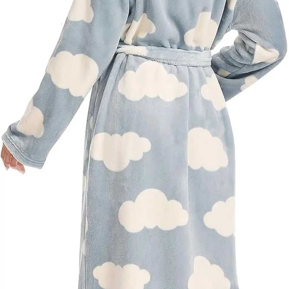 Luxury Plush Womens Fleece Bathrobe - Long Warm Robe for Comfort C251216