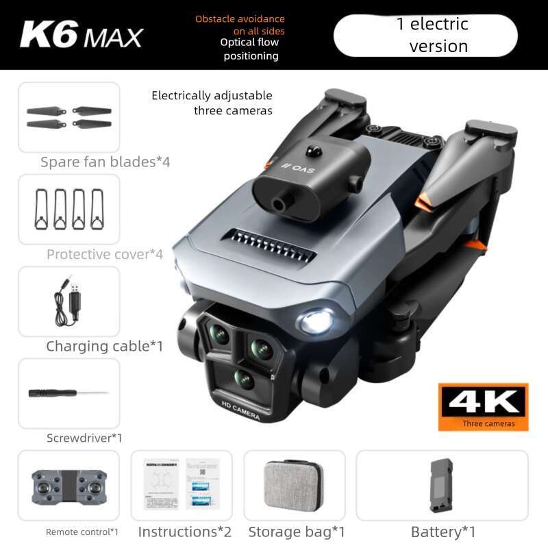 Famous Brand K MAX Triple Camera Aerial Drone Four Sided Obstacle Avoidance Remote Control Aircraft Optical Flow Positioning Quadcopter Cross Border