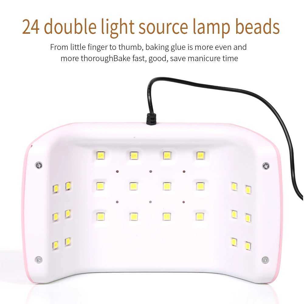 Nail Dryer Machine Portable USB Cable Home Use Nail Lamp For Drying Curing Nails Varnish With 24pcs Beads UV LED LampT251216