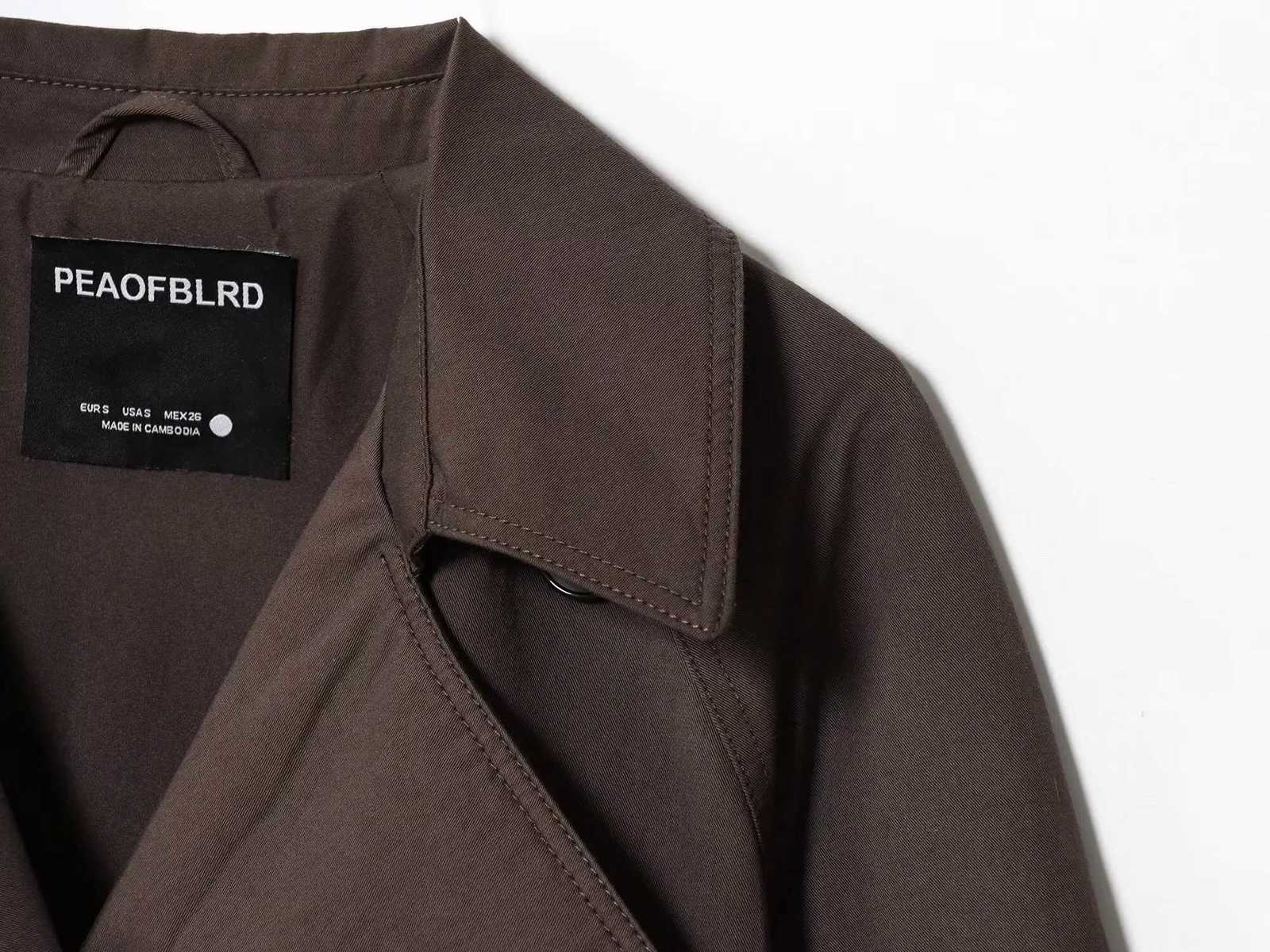 ETJ Autumn 2025 new collection womens British style lapel double-breasted Maillard color belt casual trench coatT251216