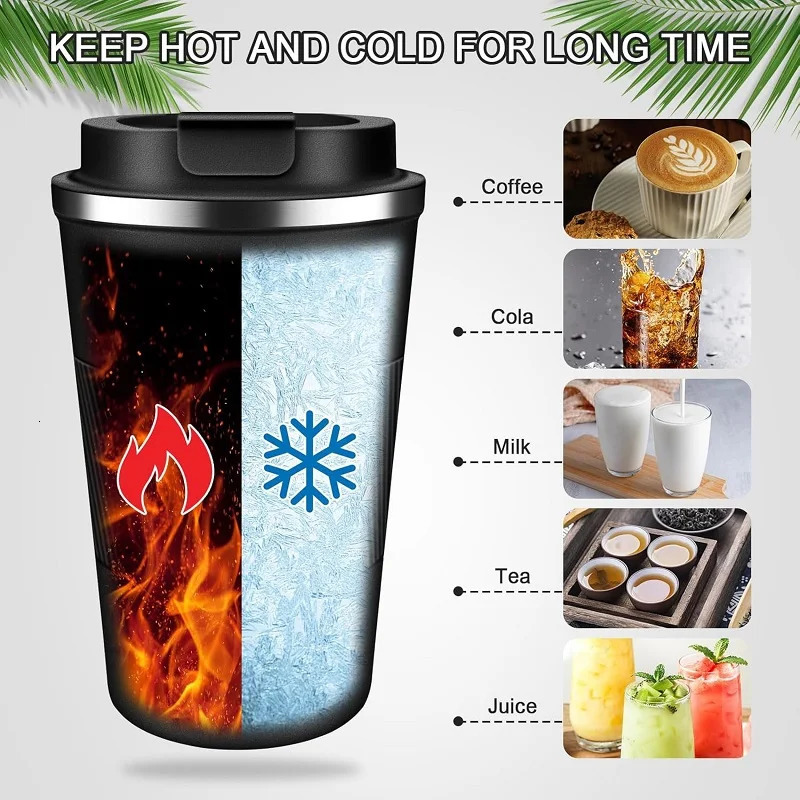 Stainless Steel Coffee Cup Thermal Mug Travel Leak Proof Reusable Cold Drinks Insulated 251107 W260226