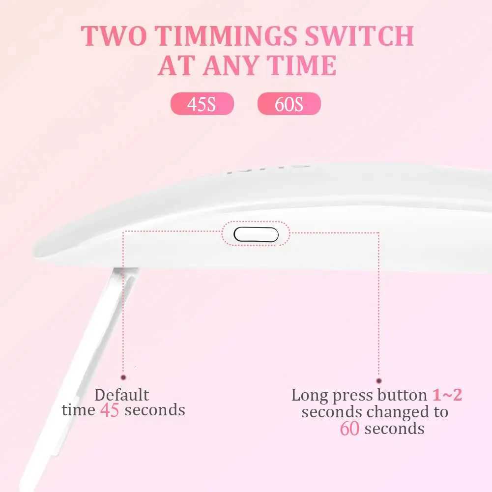LULAA Mini UV LED Nail Lamp Professional LED Gel Nail Dryer with USB Curing Lamp Nail Art Tool Accessory for Home DIY UseT251216
