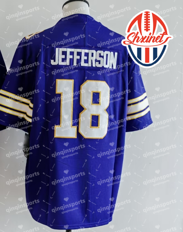 Justin Jefferson Purple Jersey ed Custom Football New No Brand/s Youth/Adult/women's jersey, Red