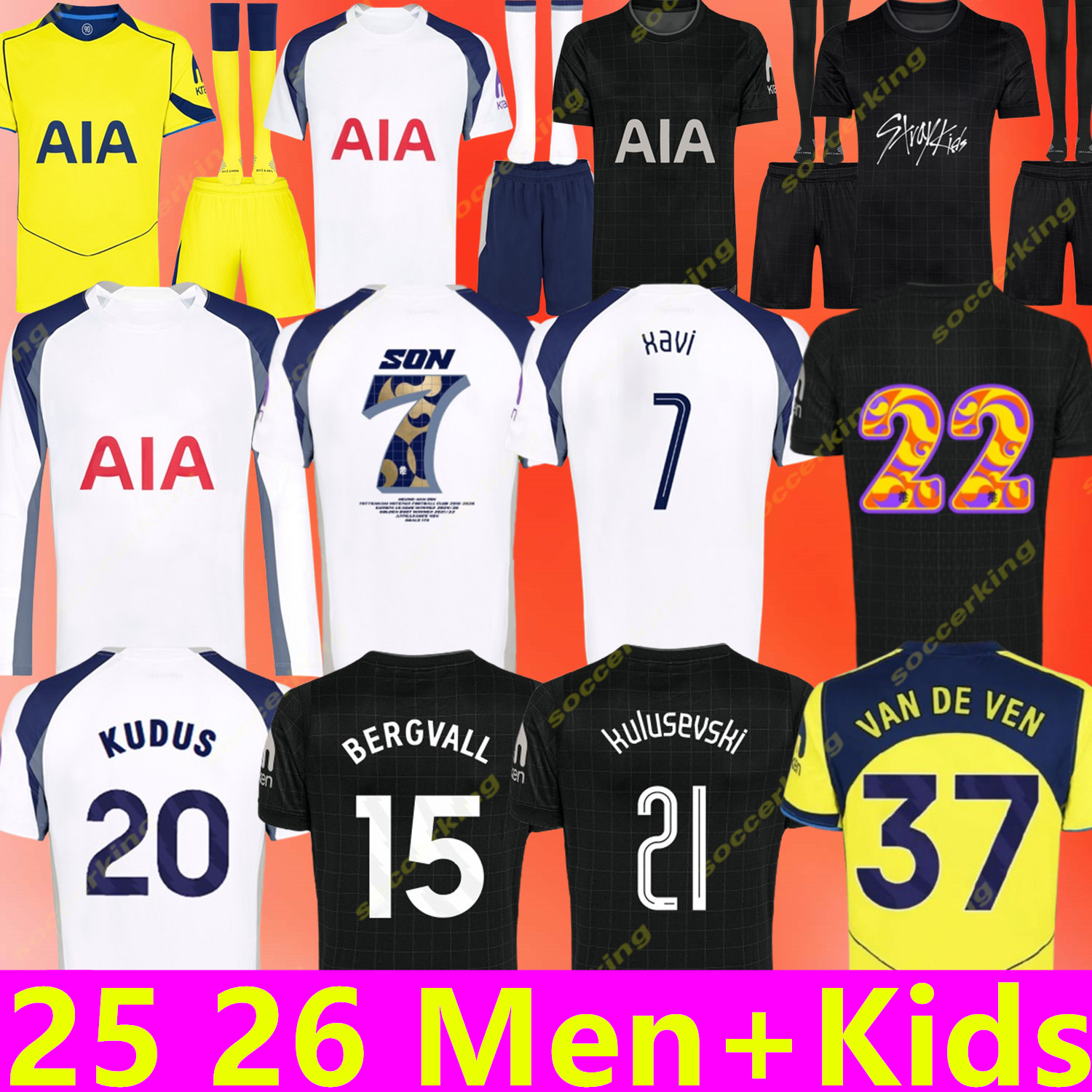 25 26 Tottenha soccer jerseys home 3rd XAVI KUDUS KULUSEVSKI BERGVALL MADDISON VAN DE VEN SON ROMERO SOLANKE JOHNSON TEL GRAY 2025 2026 Spur Football kits kids set