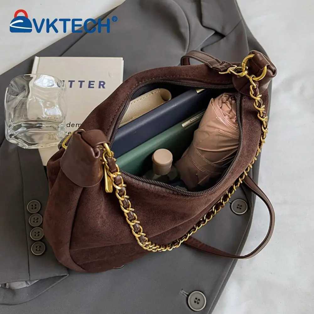 Women Suede Shoulder Bag Adjustable Strap Crossbody Bag with Inner Pocket Underarm Bag Work Travel Bag M251216