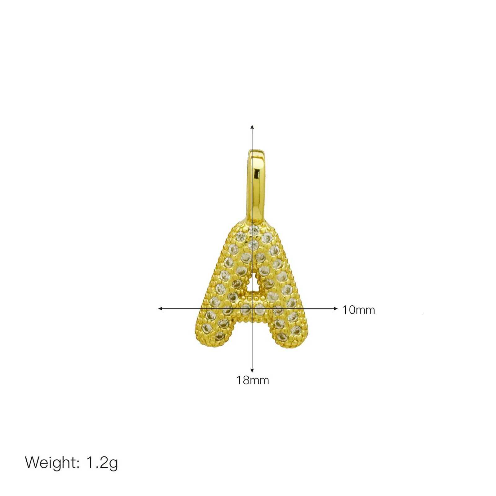 Stainless Steel Gold Plated 26 Letters Name Necklace Zircon Pendant Necklace M251216